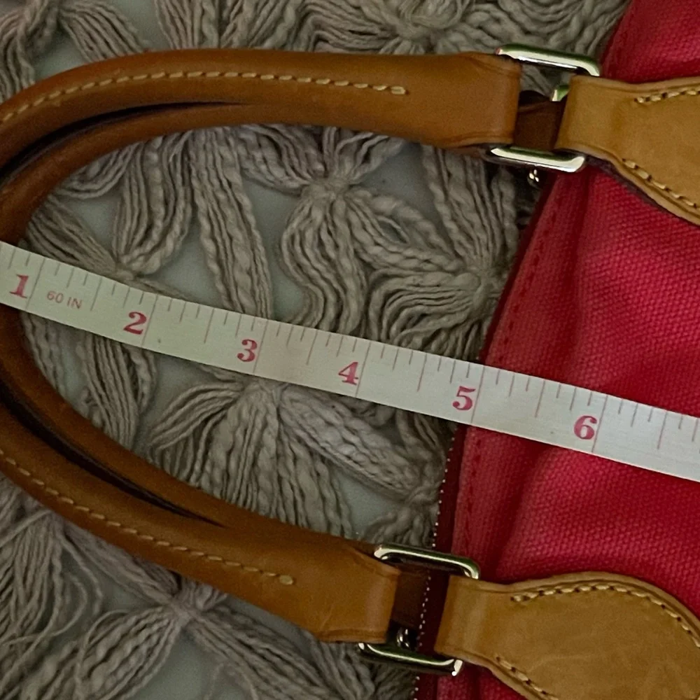 Dooney & Bourke Vintage Red Canvas Satchel Bag